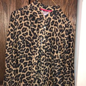 Leopard print button down blouse